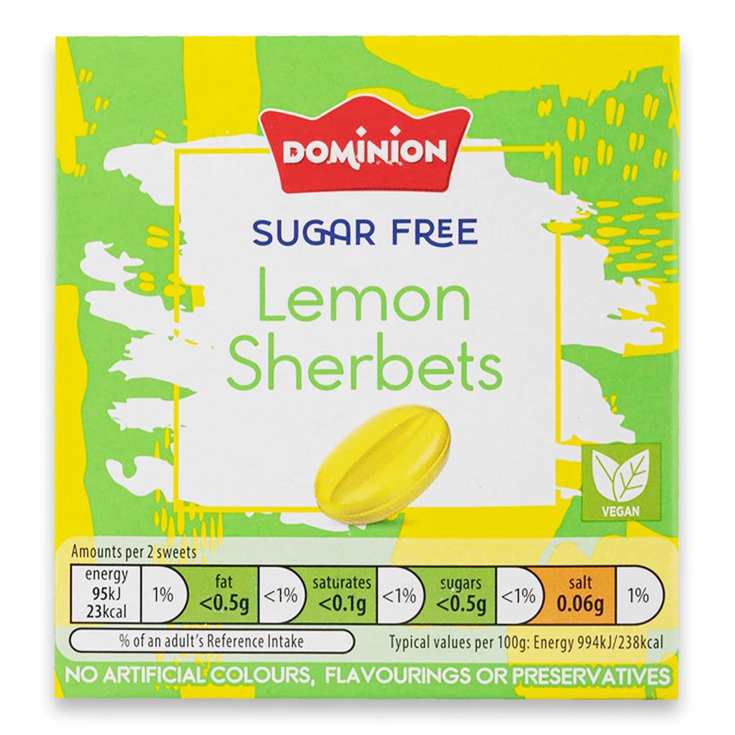 Sugar Free Lemon Sherbets Sweets 70g Dominion